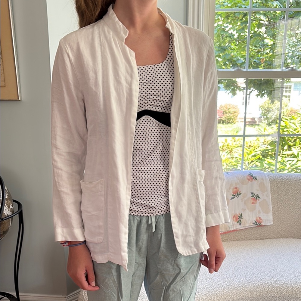 CP Shades White Linen Jacket